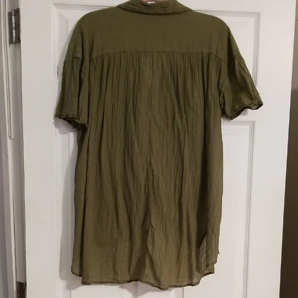 We The Free Olive Green Button-Up Women's Top - Picture 4 of 5